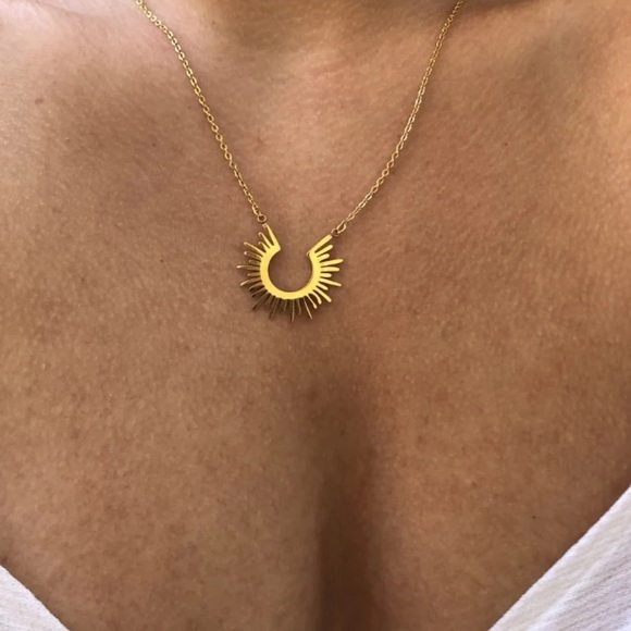 Stainless Steel Geometric Pendant Necklace - Picture 1 of 4